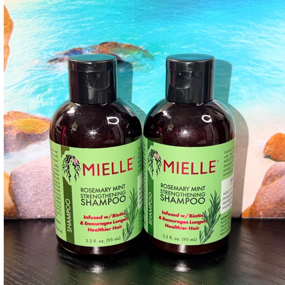 Mielle Rosemary Mint Strengthening Shampoo with Biotin 3.2oz Set of 2
